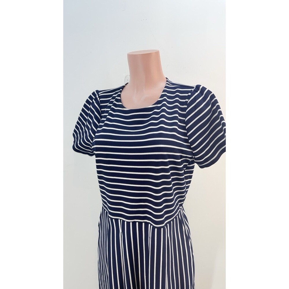 Draper James Women’s L Short Sleeve Striped Knit Dress Nautical NEW - Picture 9 of 15